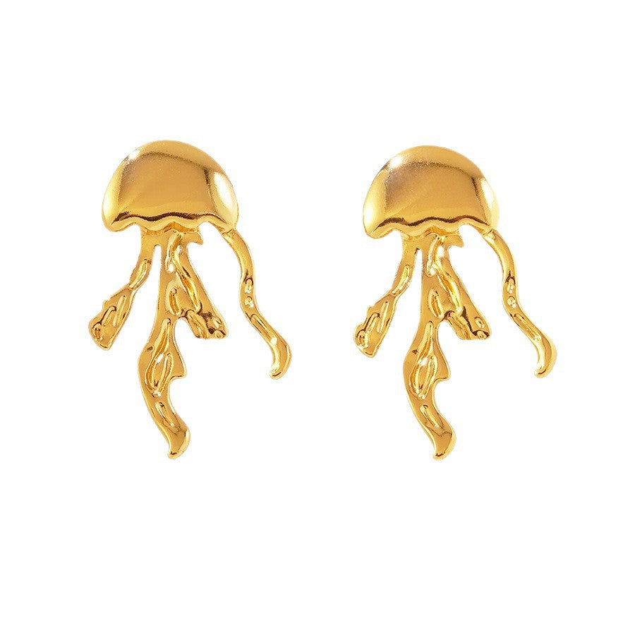 Statement Jellyfish Stainless Steel Stud Earrings for Women