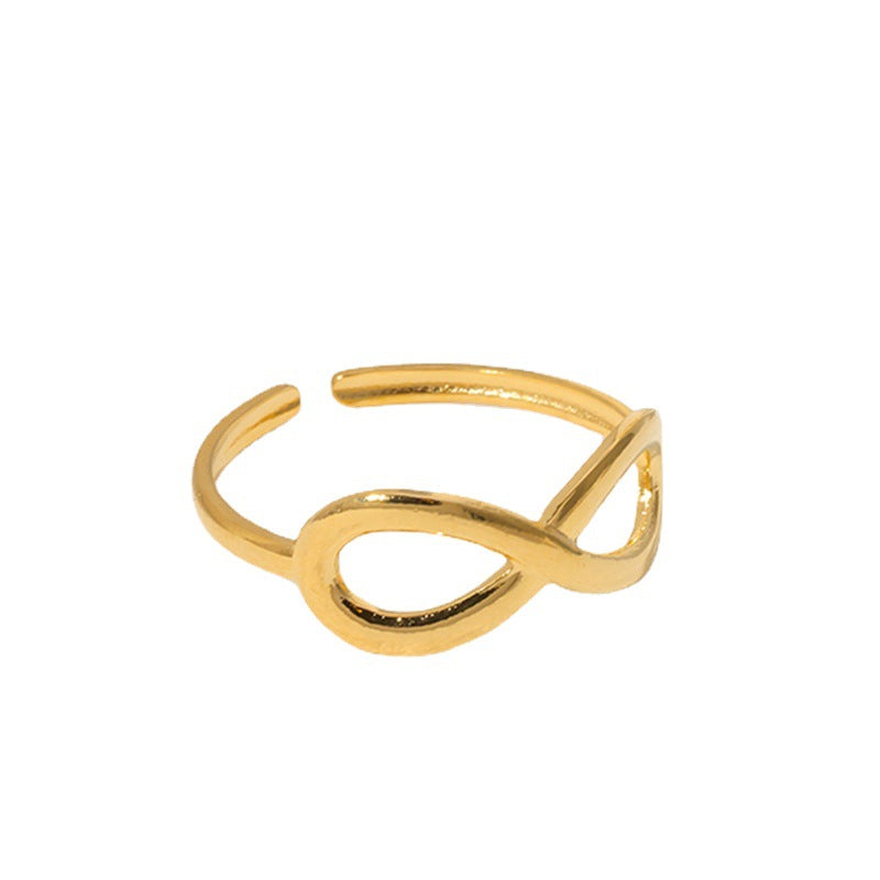 Sweet Minimalist Bowknot Titanium Steel Adjustable Ring for Women with Plated Finish