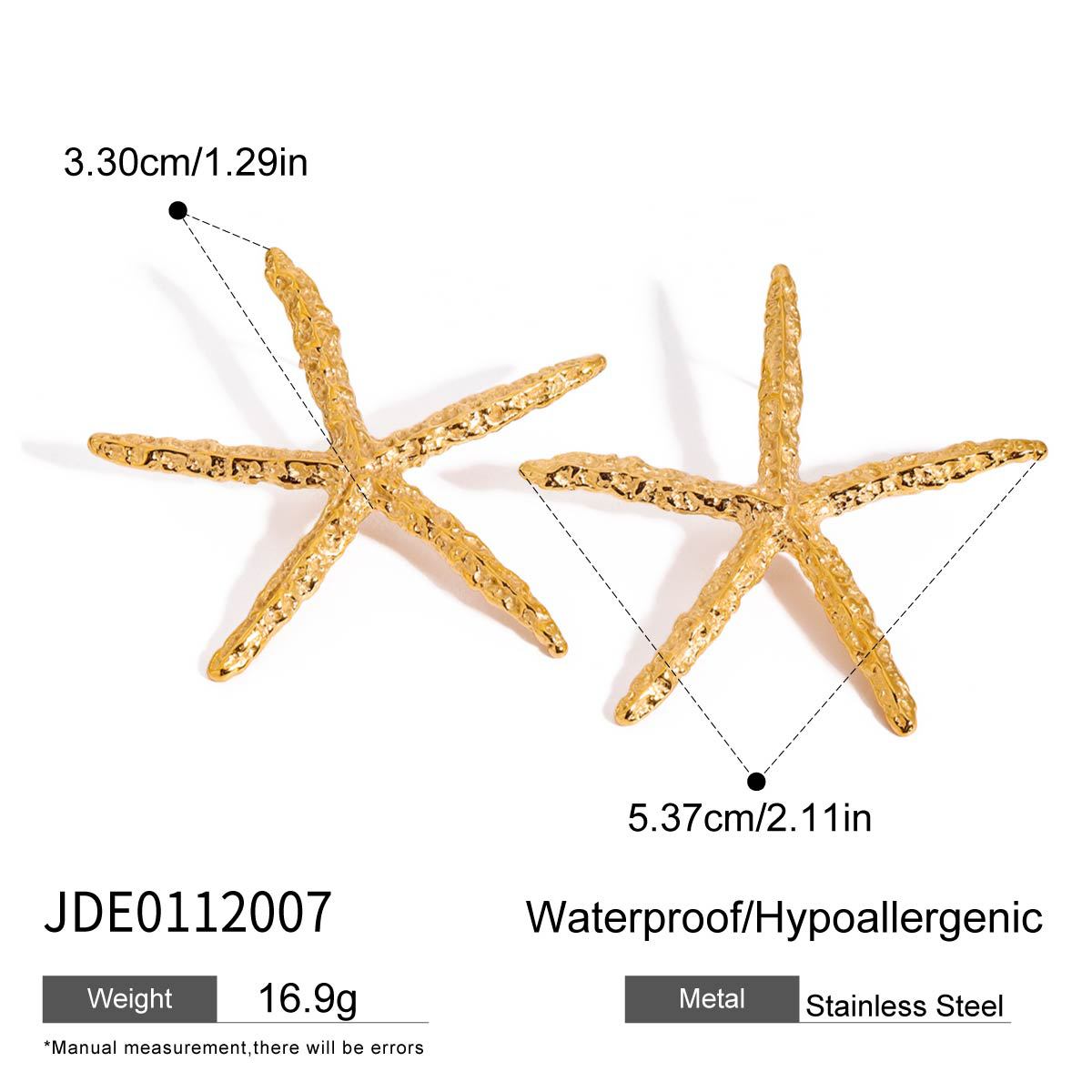 Minimalist Elegant Geometric Star Stainless Steel Plated Earrings for Women