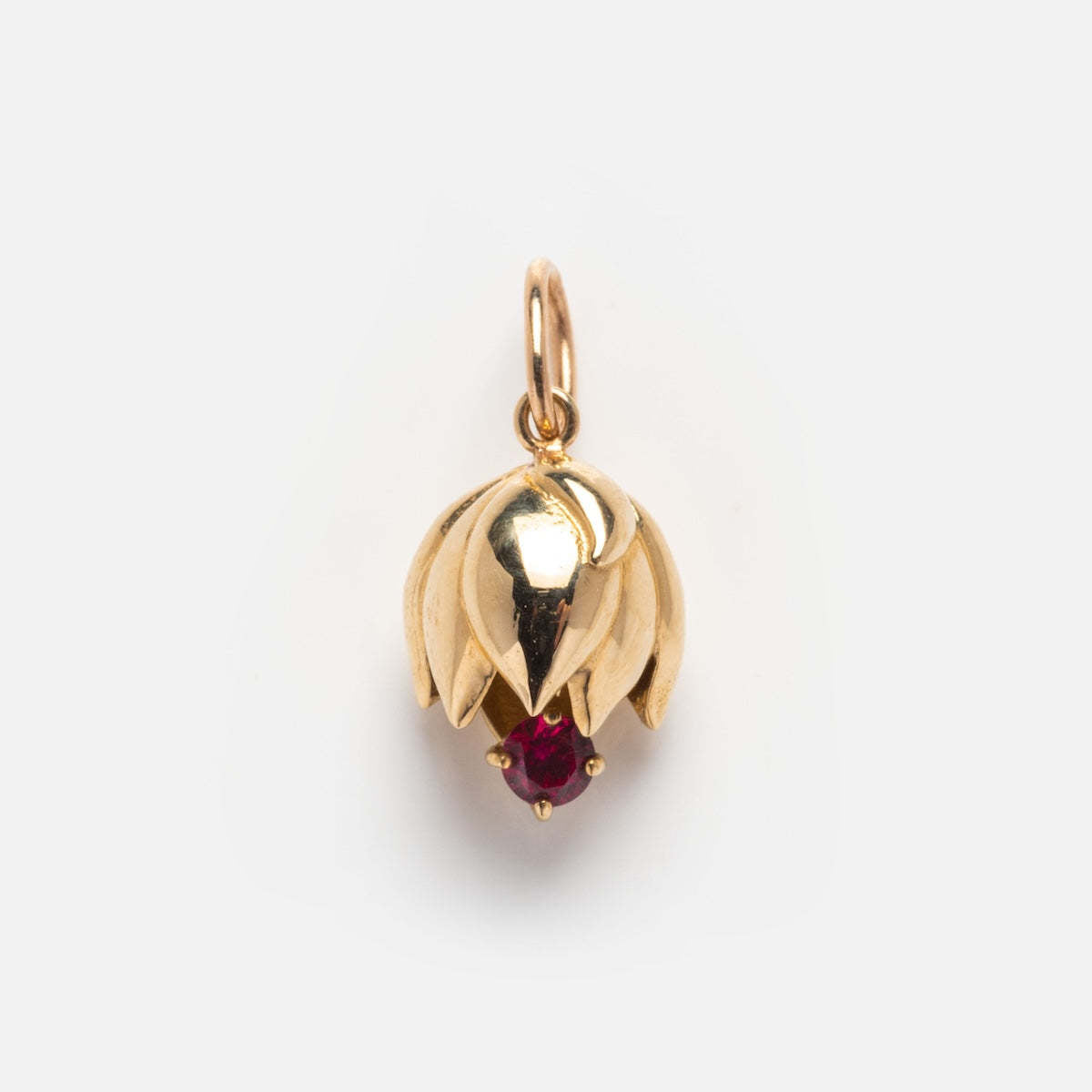 Floral Birthstone Necklace for December with Gold Plated Copper Pendant and Rhinestone Accents