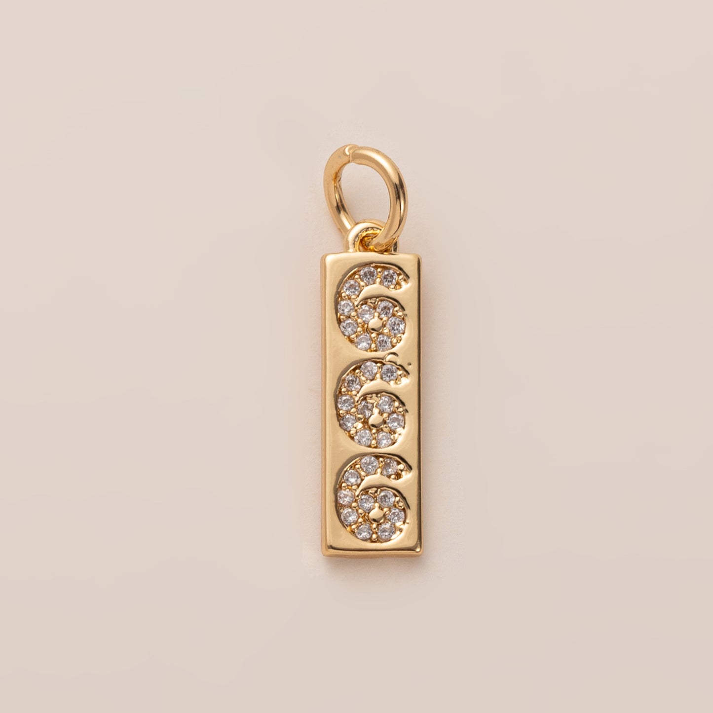 Vintage 18K Gold Plated Number Charm Bar Necklace for Unisex