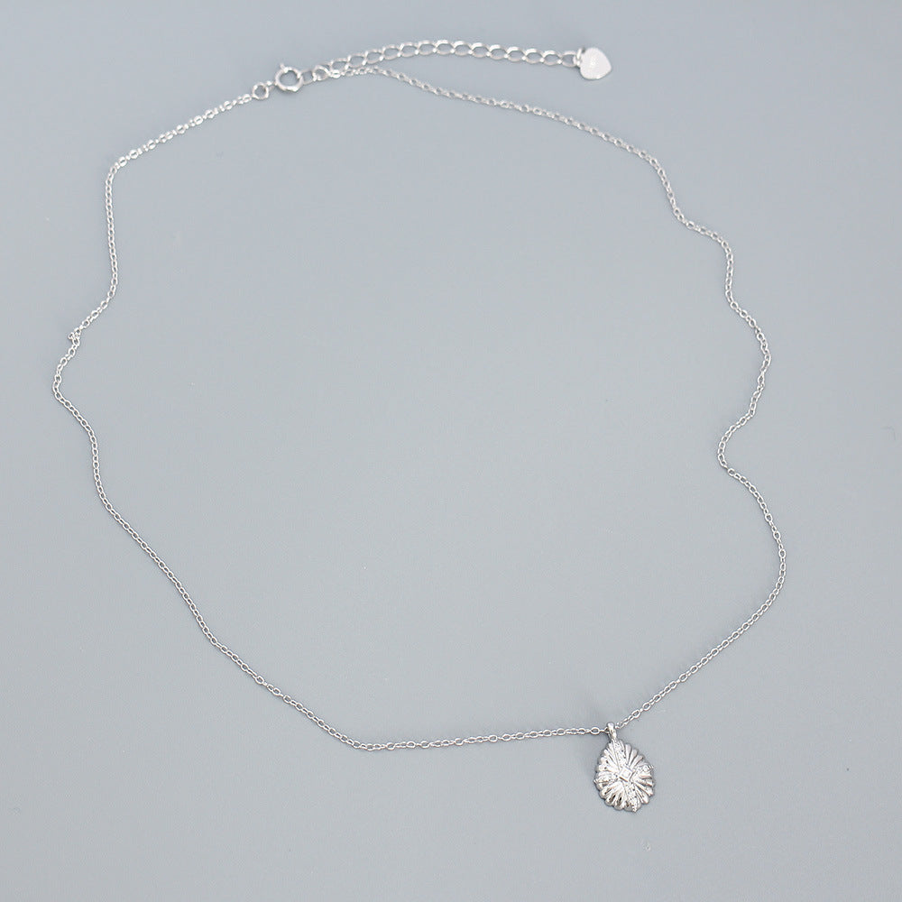 Collana da donna a forma di goccia minimalista placcata in argento sterling S925 con intarsi di strass