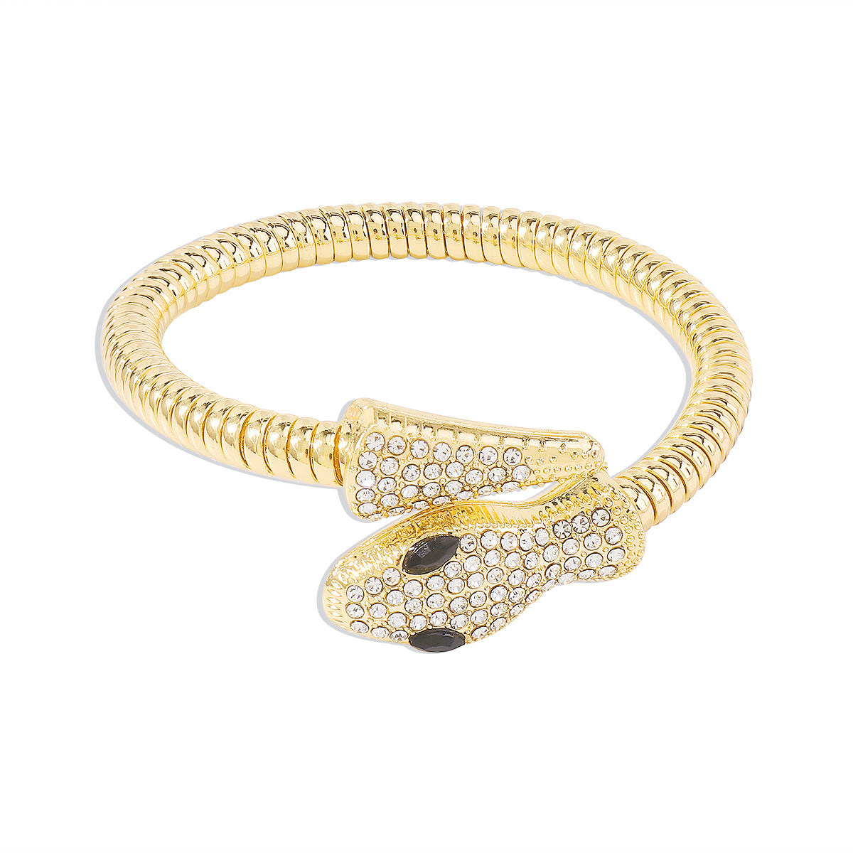 Collar de Serpiente Geométrico Atrevido con Incrustaciones de Pedrería y Hierro Galvanizado para Mujer