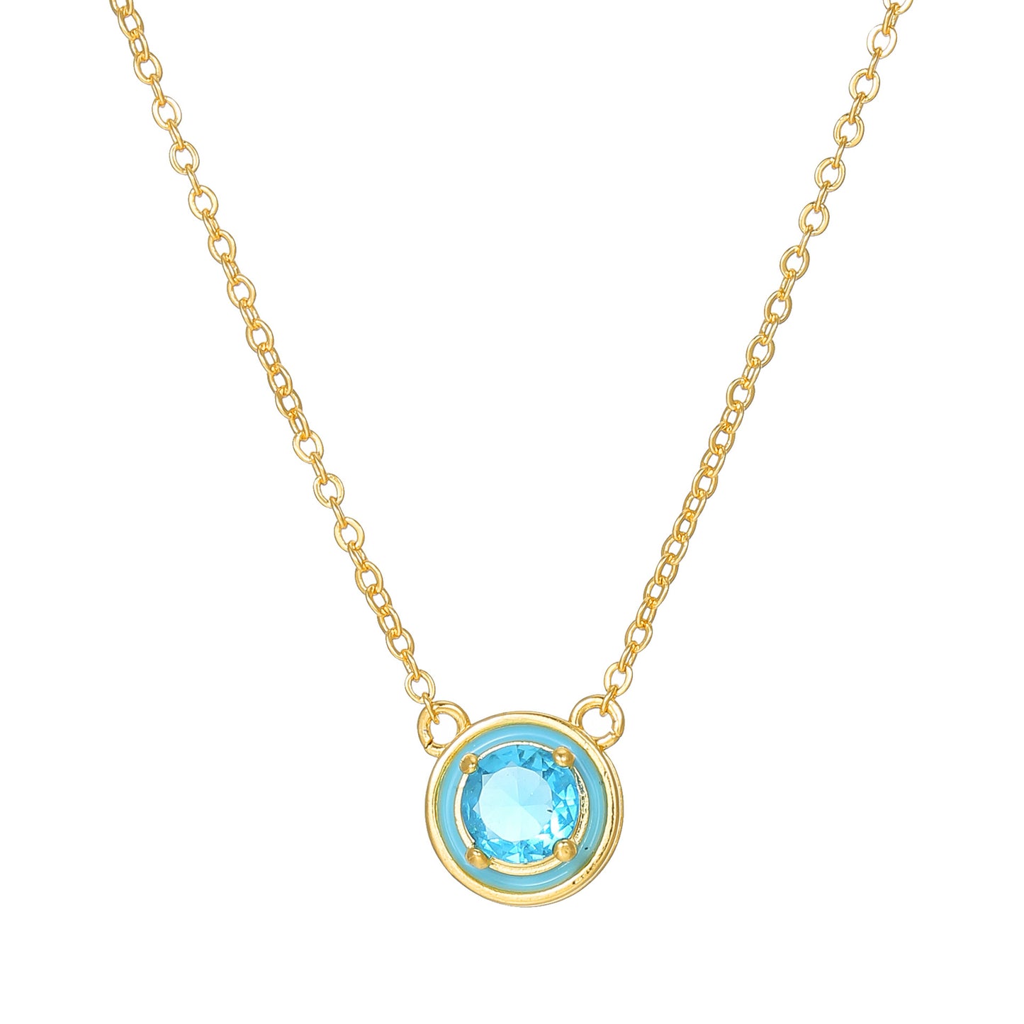 Fashion Commuter Style Round Rhinestone Collar Necklace for Women in Stainless Steel with 14K Gold Plating