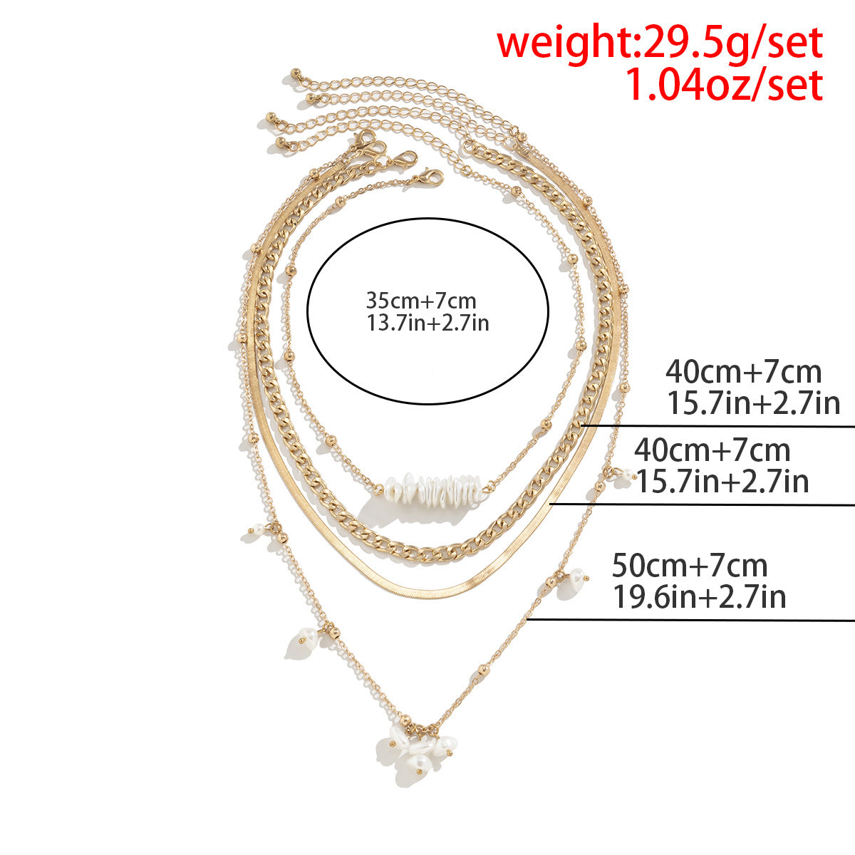 Sweet Geometric Faux Pearl Tassel Necklace Snake Chain Plated Women's Jewelry