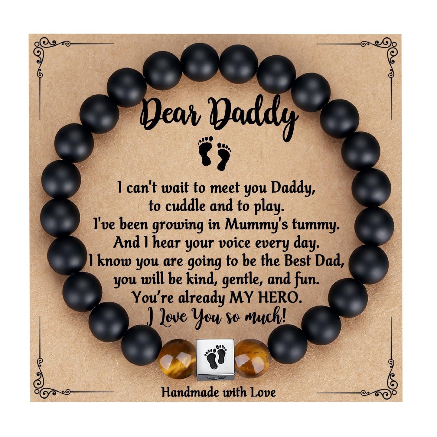 Minimalist Matte Square Tiger's Eye Elastic Bracelet for Men