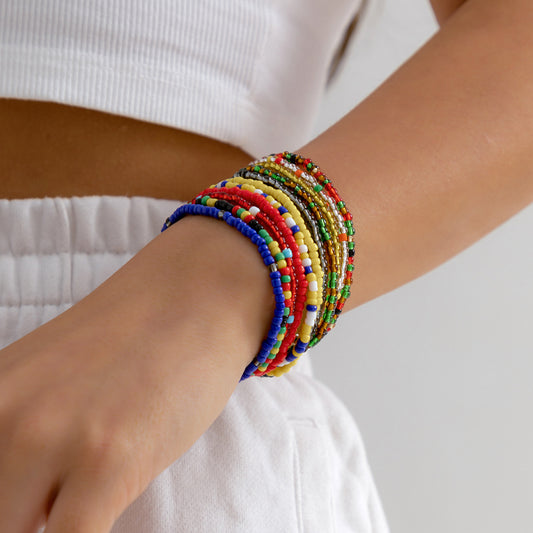 Bohemian Style Geometric Beaded Bracelet Set for Women with Miyu Beads Handmade Crafted