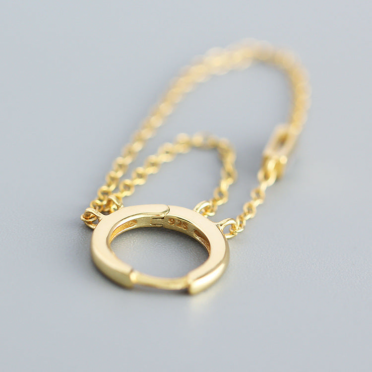 Eleganti Orecchini a Nappa Rotondi con Intarsio di Strass in Argento Sterling 925 Geometrici