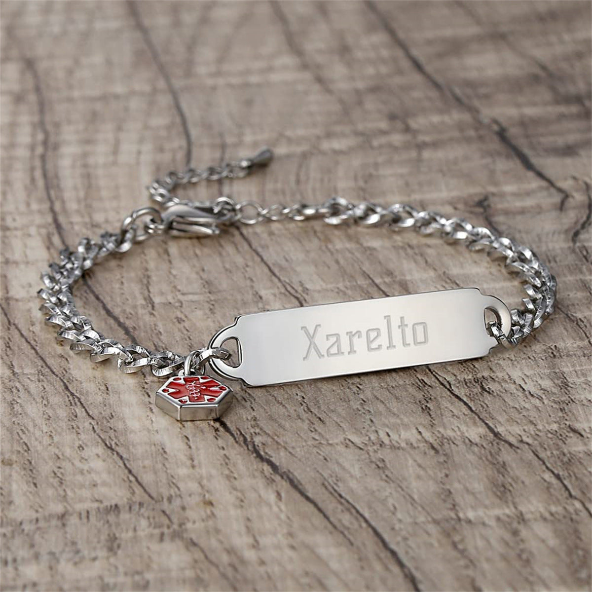Minimalist Geometric Stainless Steel Plated ID Bracelet Charm Bar for Unisex
