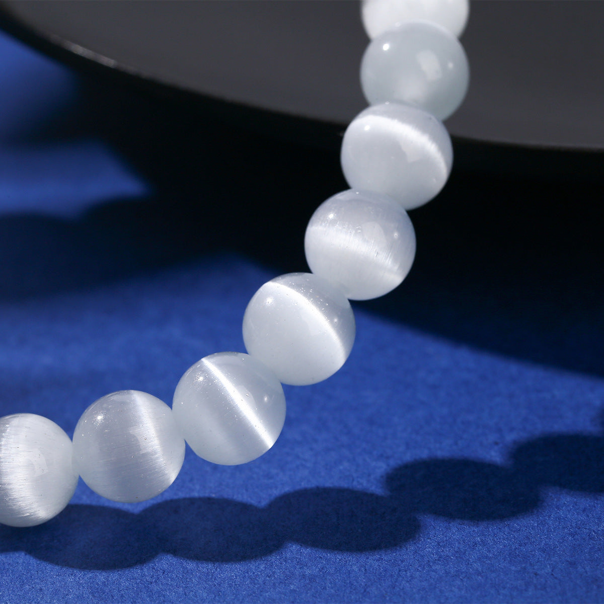 Elegant Round Cat's Eye Stone Beaded Bracelet for Women