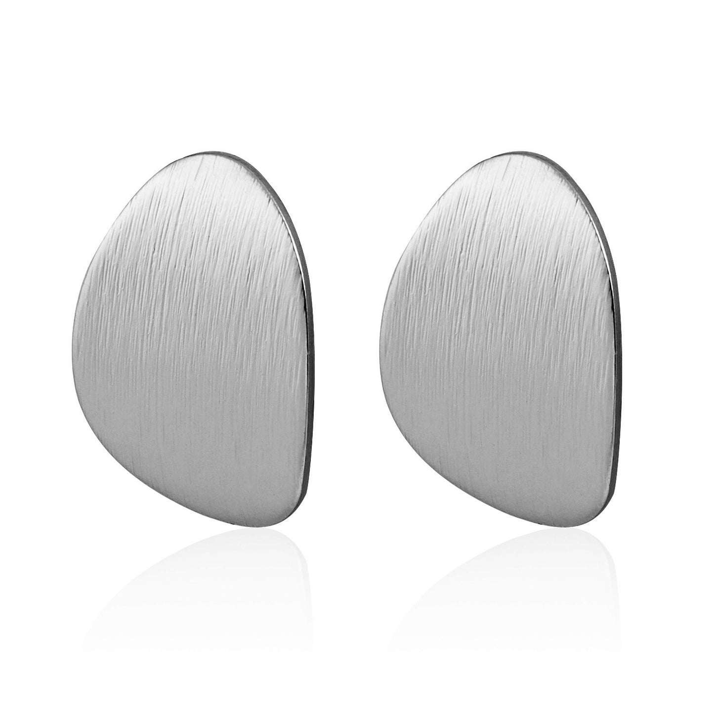 Vintage Geometric Zinc Alloy Earrings with Electroplated Finish and Brushed Metal Stripe Design for Women