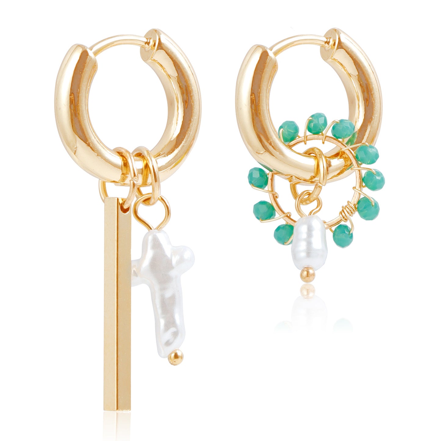Geometric Woven Crystal Hoop Earrings for Women with Plated Finish Minimalist Fashion Accessory