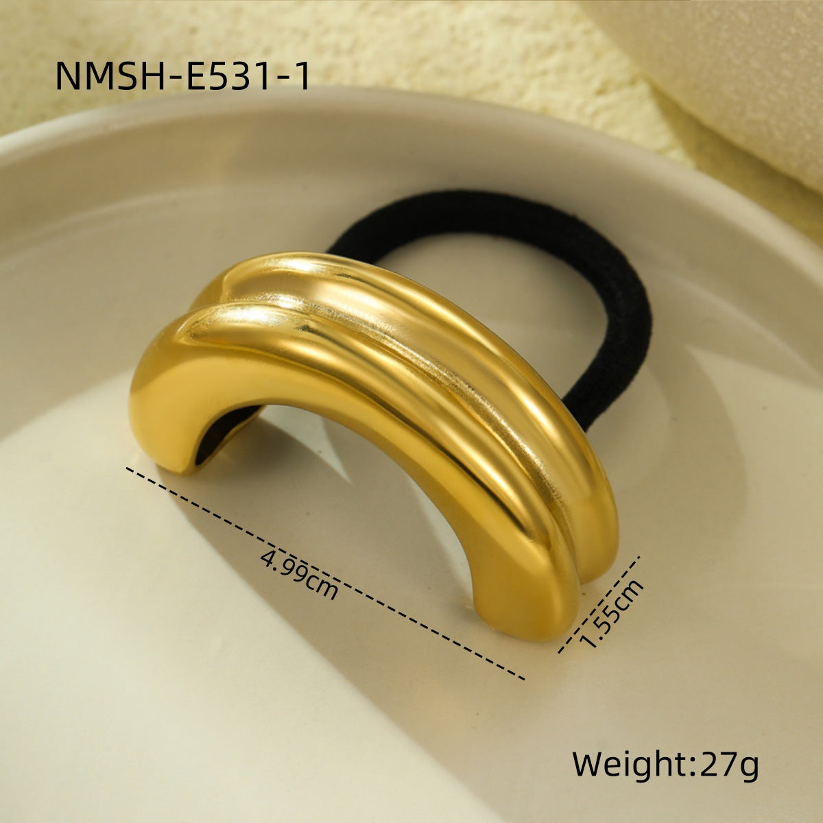 Minimalist Shell and Star-Shaped Titanium Steel Hair Ring with 18K Gold Plating for Women