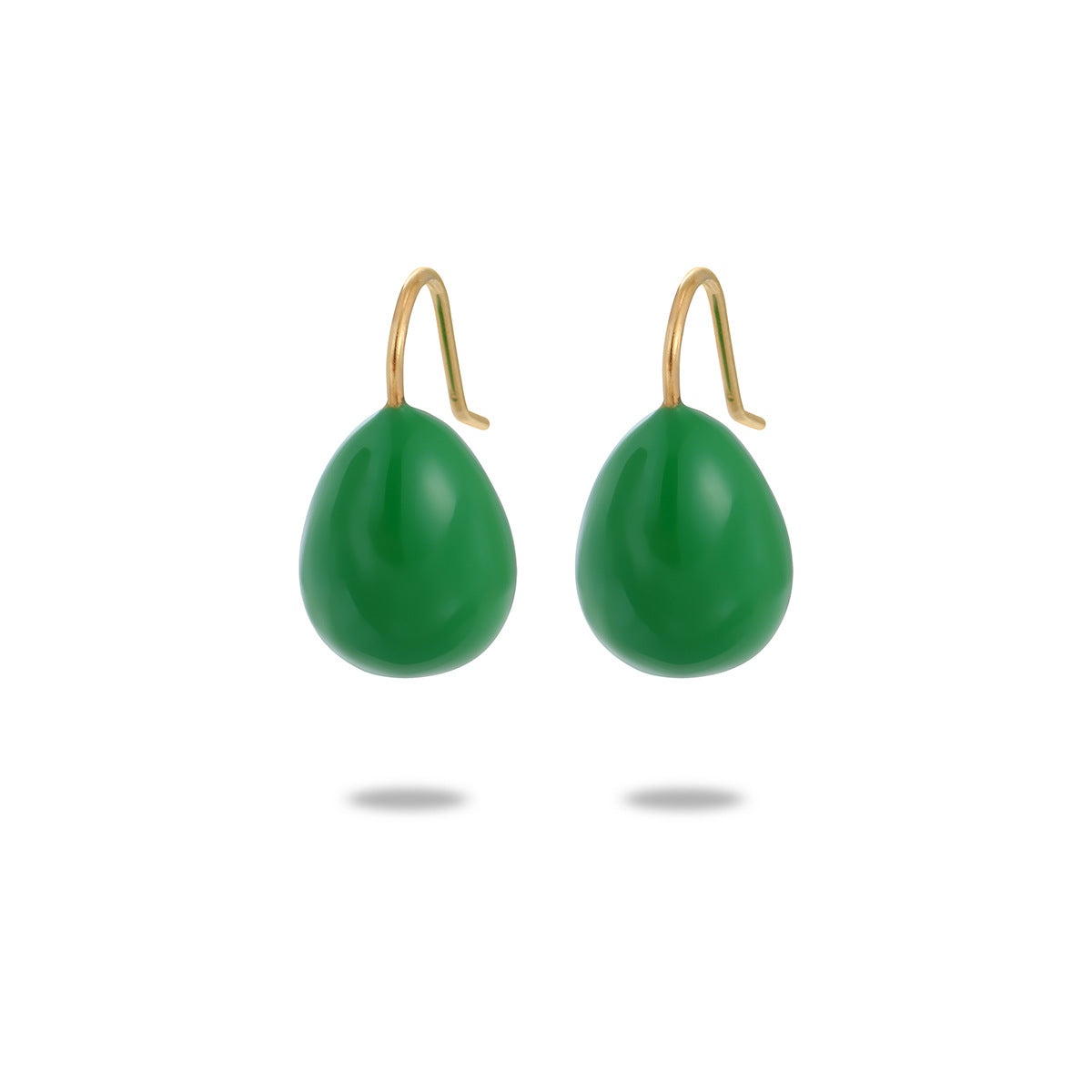 Minimalist Waterdrop-Shaped Titanium Steel Earrings with Enamel Coloring for Women, Hypoallergenic Stainless Steel Base and 925 Silver Posts, Fade-Resistant Luxury Everyday Jewelry