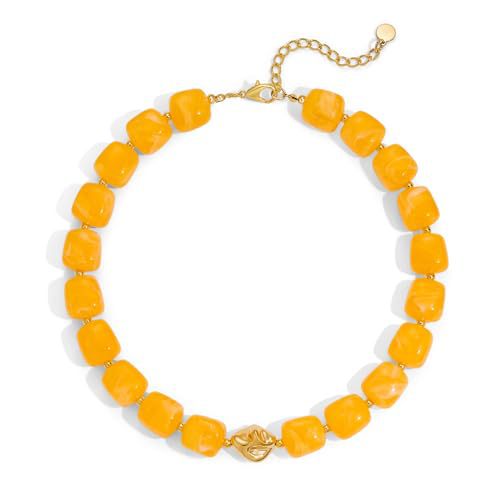 Casual Square Resin Polished Pendant Necklace for Women