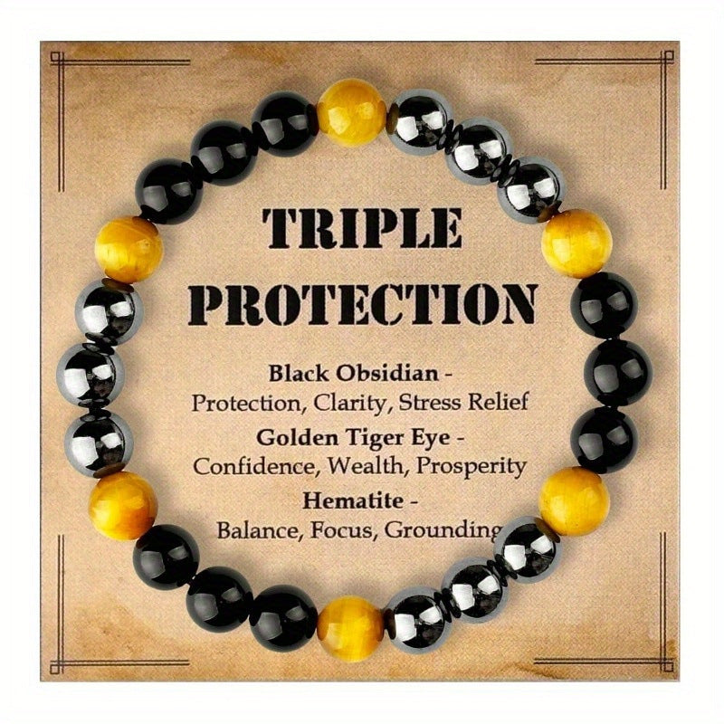 Minimalist Geometric Agate Beaded Bracelet Handmade Natural Stone Elastic Cord Jewelry Unisex