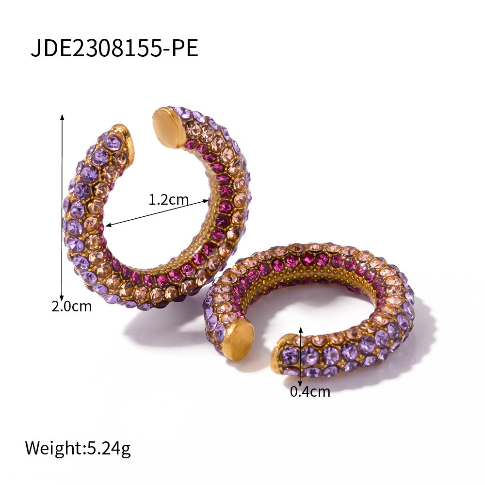 Pendientes geométricos de acero inoxidable chapados con detalles de perlas para mujer, joyería minimalista y a la moda
