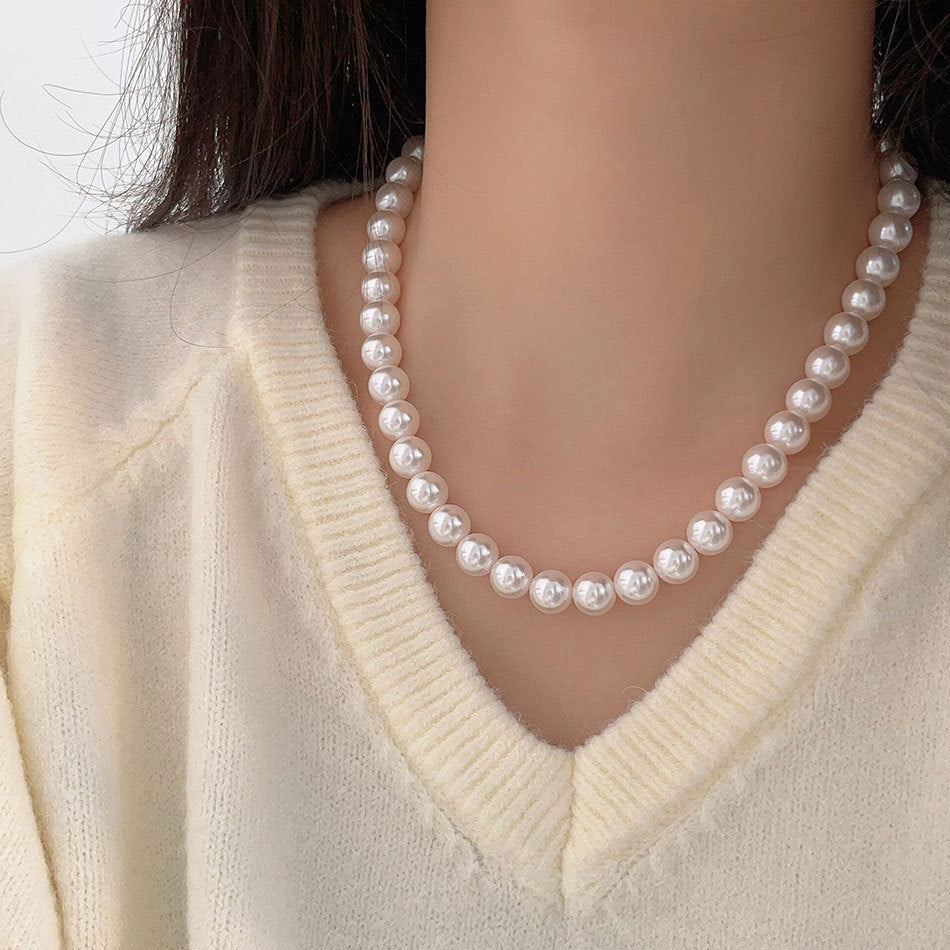 Collana Minimalista a Forma di Stella in Argento Sterling 925 con Dettagli in Cristallo e Perla