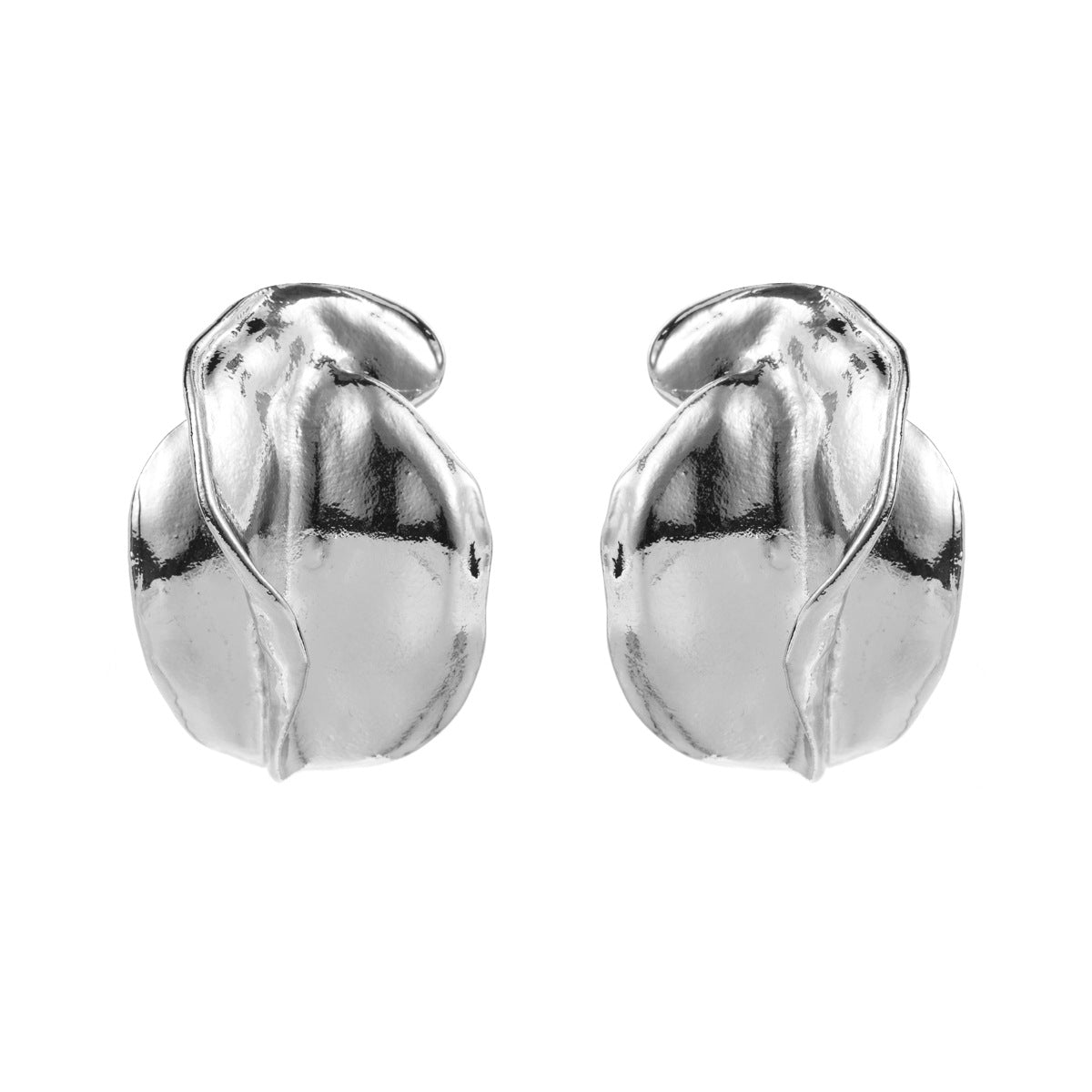 Pendientes de aleación con circonita chapada, diseño geométrico irregular, textura metálica y estética inspirada en Hong Kong, estilo vintage