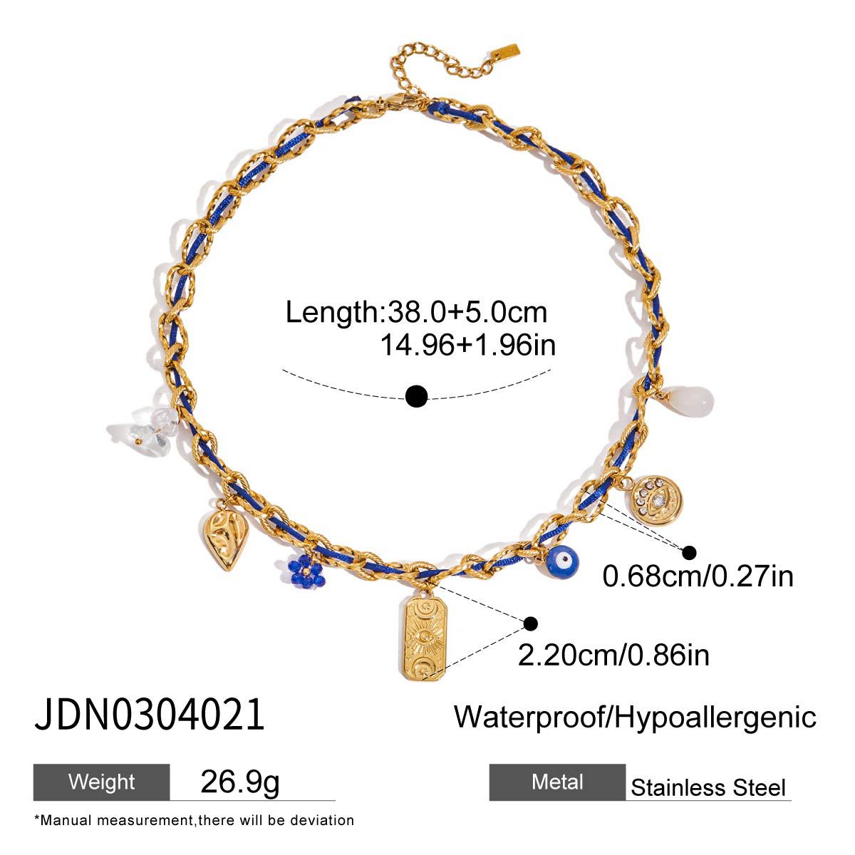 Collana Minimalista Geometrica da Donna in Acciaio al Titanio Placcato con Catena Regolabile e Finitura di Lusso