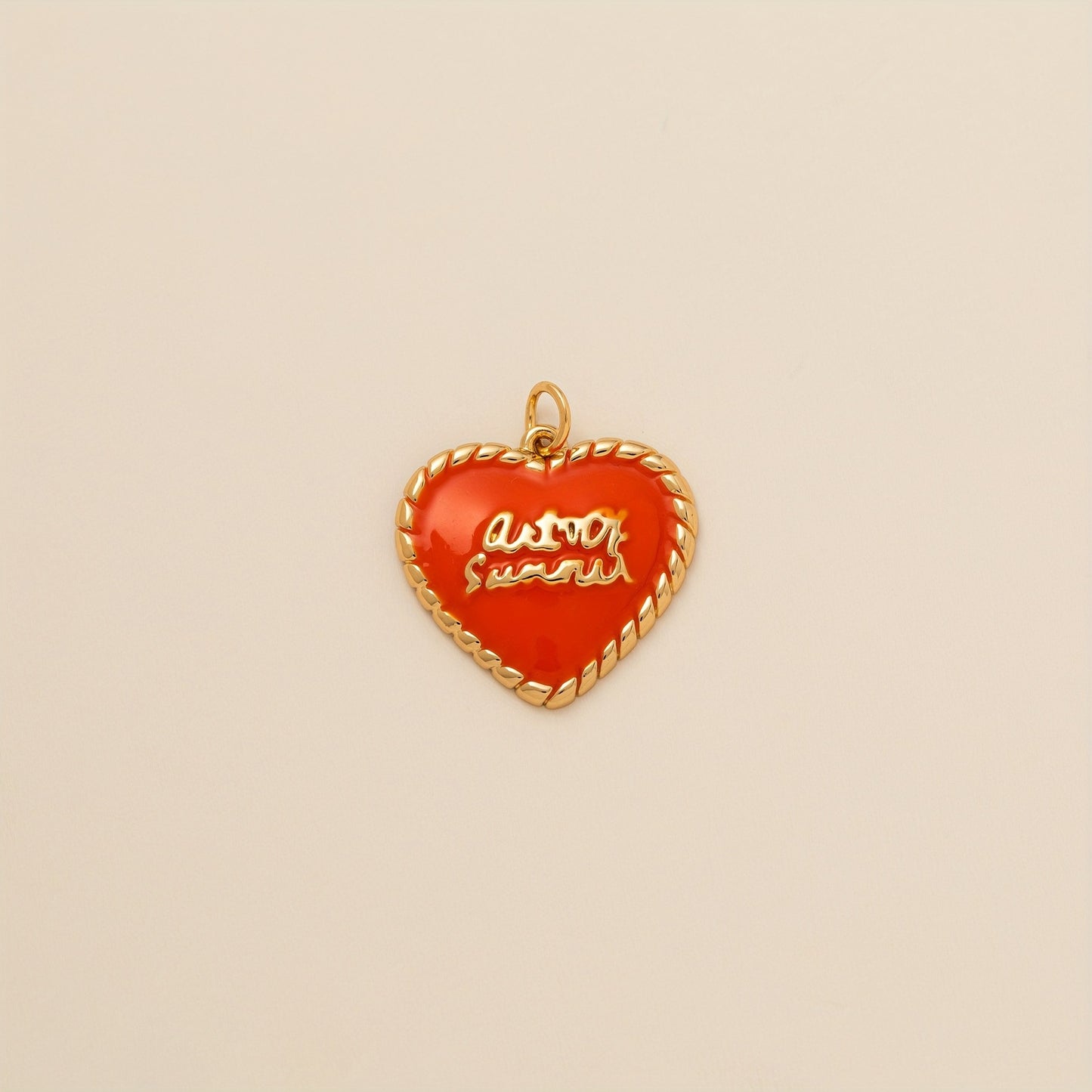 Collana con ciondolo a forma di cuore geometrico in ottone e zirconi cubici