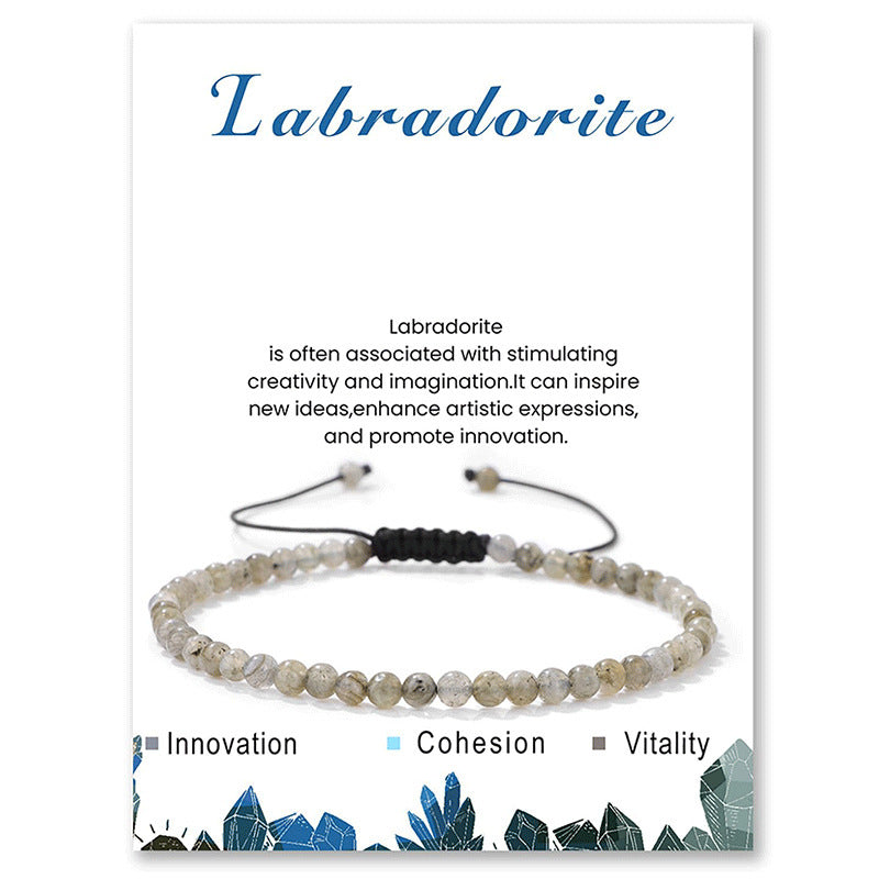 Fashionable Elegant Round Geometric Natural Amethyst Crystal Beaded Bracelet Unisex Handmade Jewelry