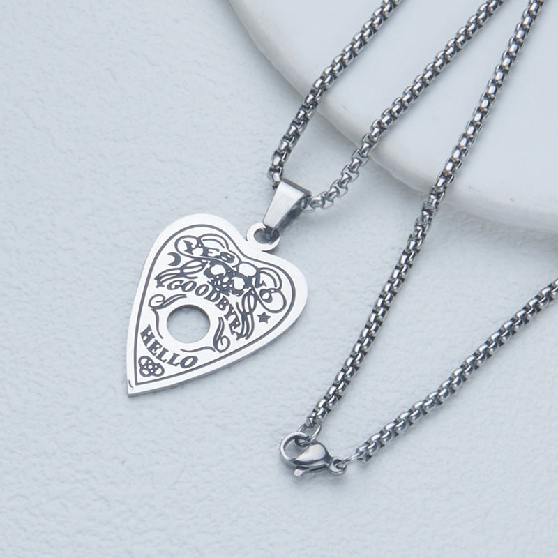 Minimalist Hollow Heart Pendant Necklace in Stainless Steel with Electroplated Finish for Unisex Daily Wear