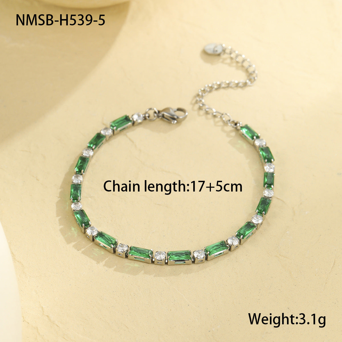 Fashionable Geometric Stainless Steel Bracelet for Women with Colorful Zirconia Plating Elegant Minimalist Everyday Jewelry
