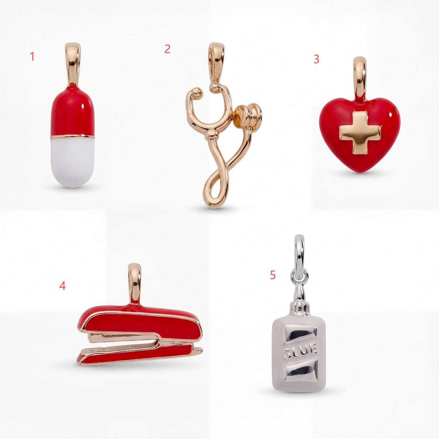 Vintage 18K Gold Plated Stainless Steel Pendant Charm Bar for Women