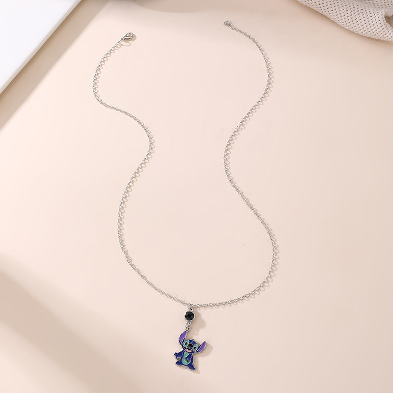 Collana con ciondolo di Stitch in resina per donna e coppia, design a stella, gioielli artigianali e minimalisti