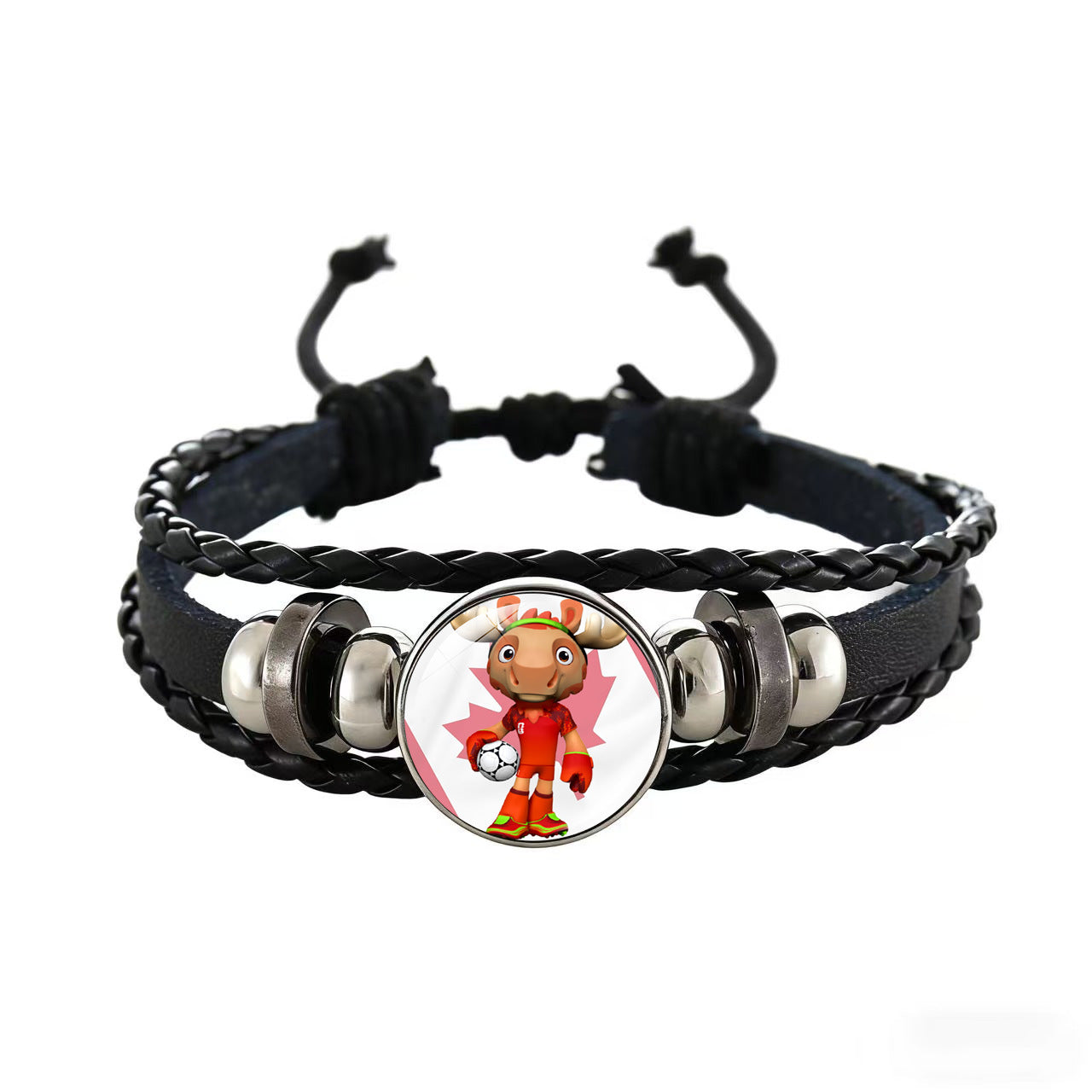 Unisex Cartoon Geometric Leather Bracelet Adjustable Wristband