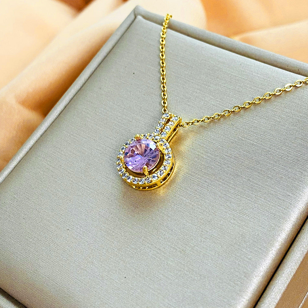 Original Design Irregular Animal Shape Rhinestone-Set Titanium Steel Clavicle Necklace for Women