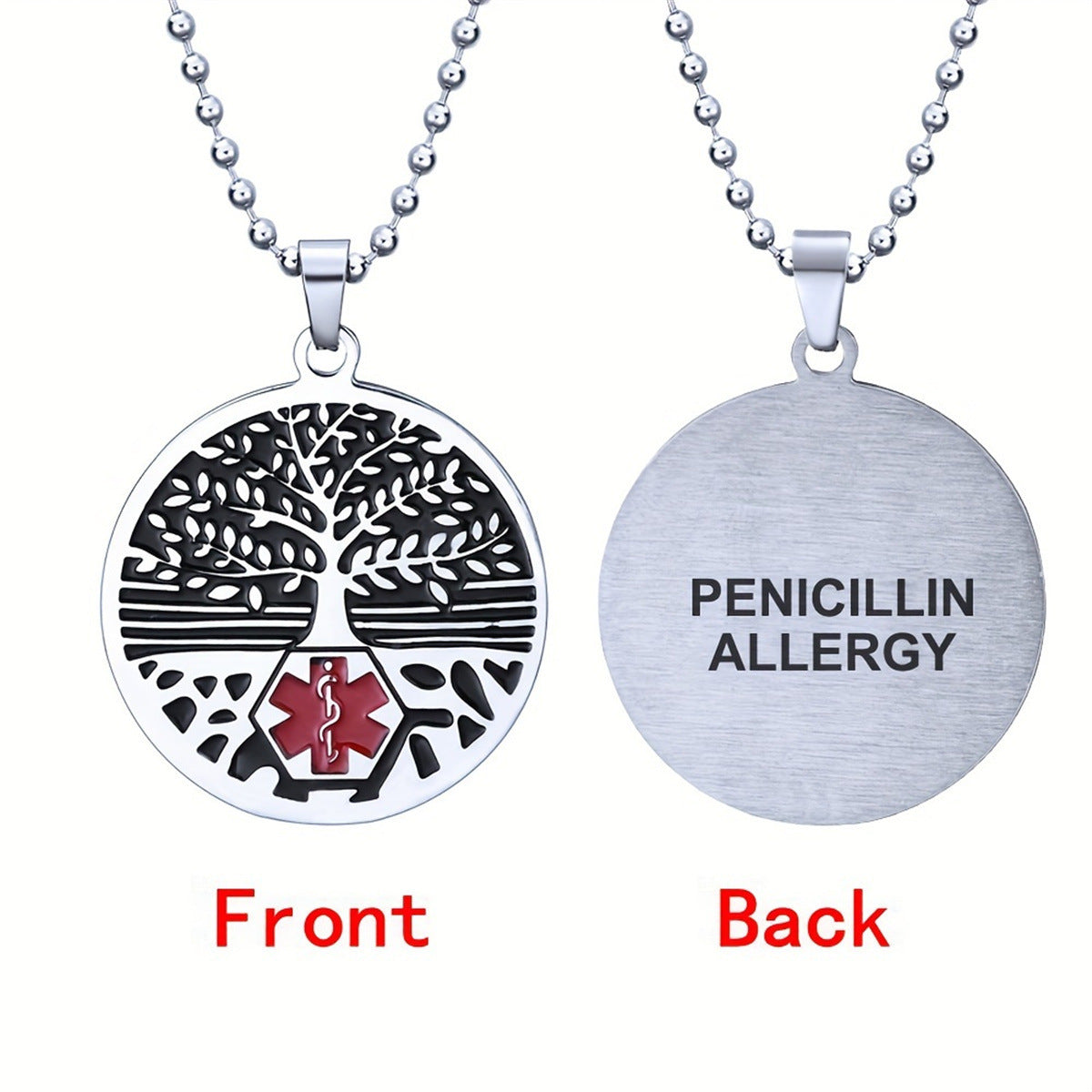Elegant Geometric Tree of Life Pendant Necklace in Stainless Steel with Polished Titanium Steel Charm and Daisy Floral Accents for Women