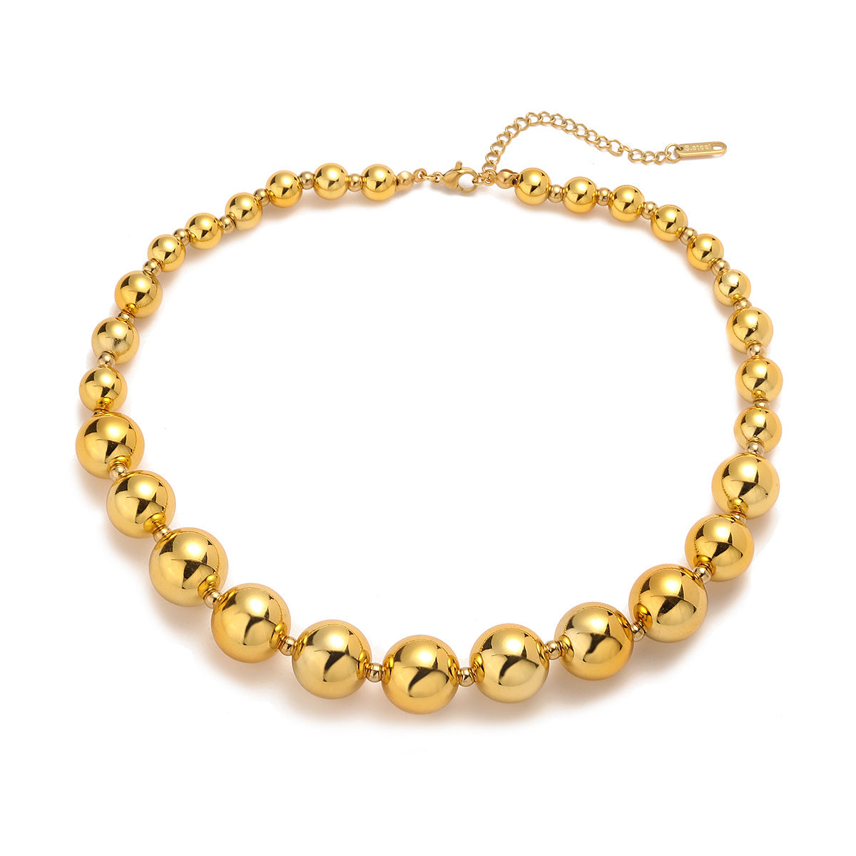 Minimalist Geometric UV Bead Gold Plated Pendant Necklace for Women
