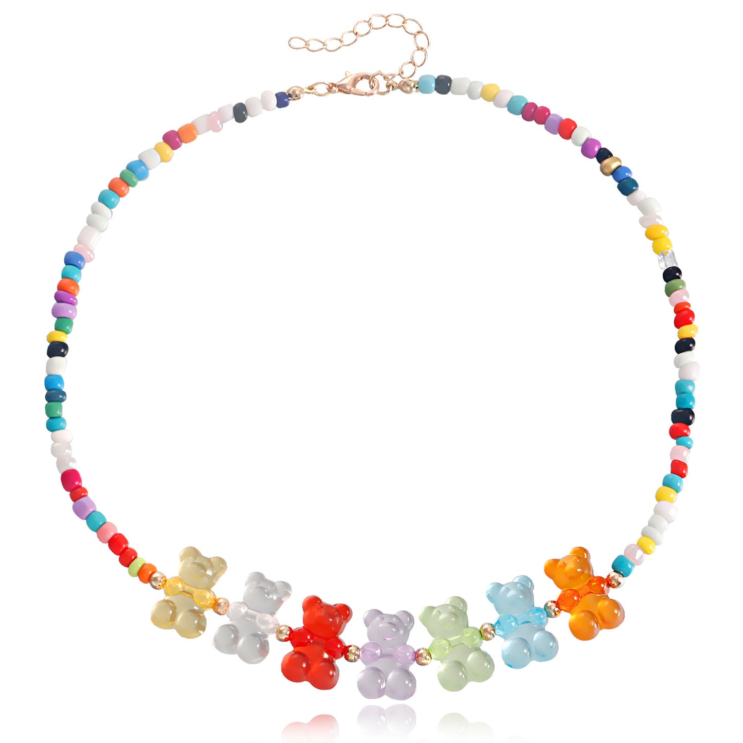 Bohemian Bear Pendant Necklace Set with Alloy Chain and Plated Finish for Women
