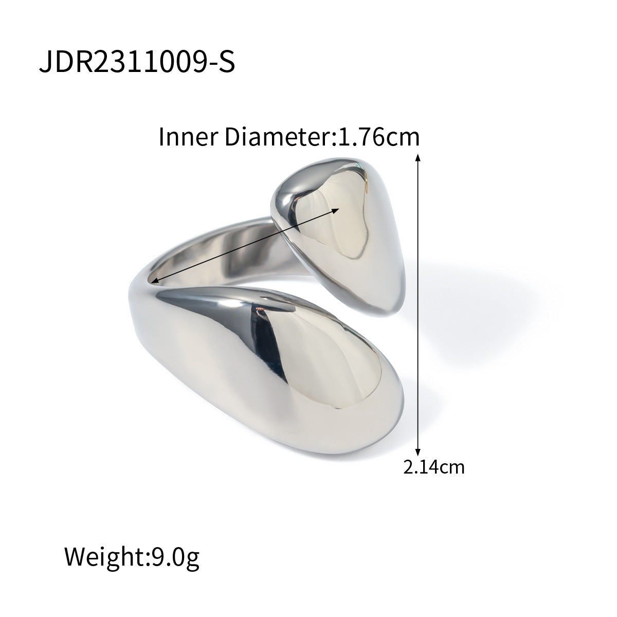 Anillo minimalista geométrico de acero inoxidable con baño de oro para uso unisex