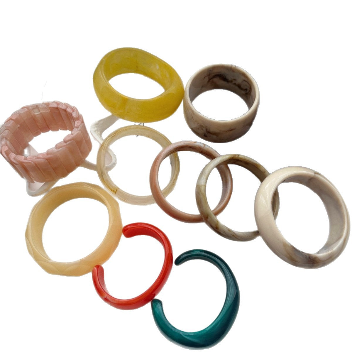 Pink Geometric Gradient Resin Drip Oil Open Cuff Bracelet for Women