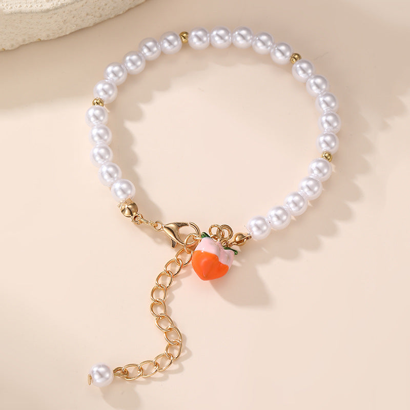 Braccialetto vintage geometrico irregolare con perle artificiali e ciondolo a forma di stella per ragazze