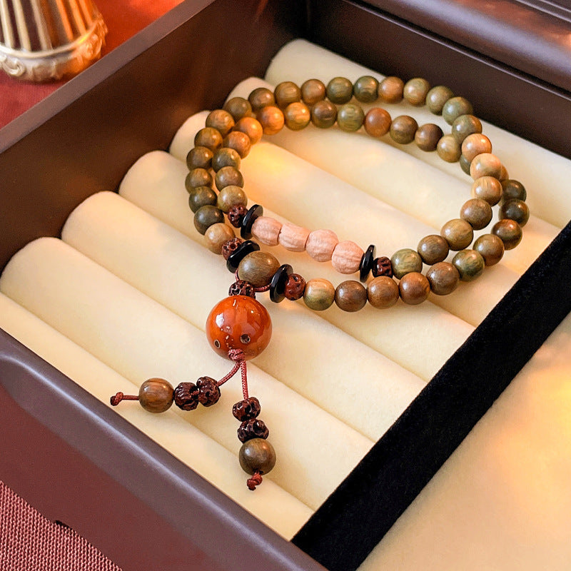 Vintage Ethnic Geometric Round Alloy Beaded Bracelet for Women