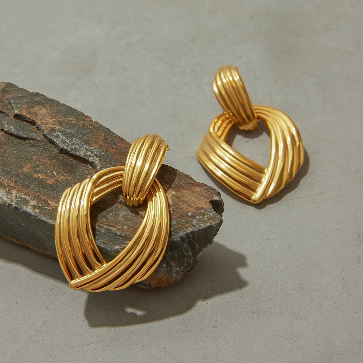 Minimalist Geometric Stainless Steel Plated Earrings for Women