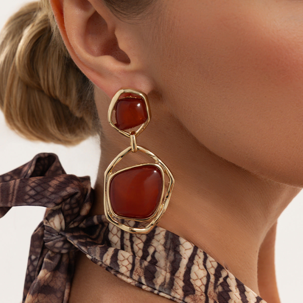 Fashion Geometric Abstract Zinc Alloy Plated Earrings for Women