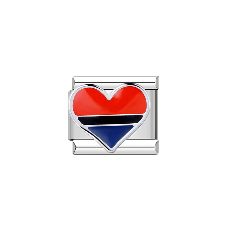 Sweet Streetwear Heart Stainless Steel Plated DIY Charm Bar Bracelet Accessories Unisex