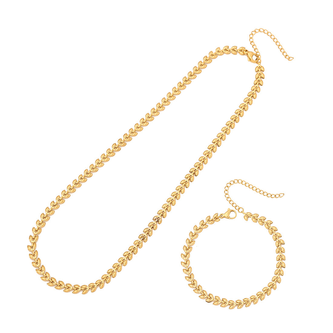 Elegante set collana con pendente a cuore in acciaio inossidabile placcato da donna