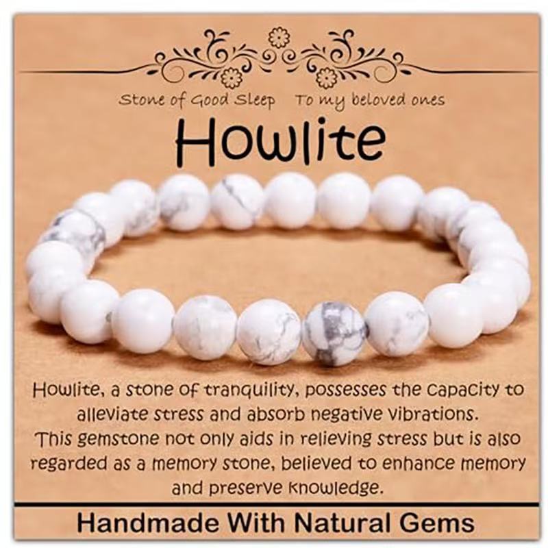 Minimalist Natural Stone Beaded Bracelet Unisex Geometric Round Handmade Jewelry Gift