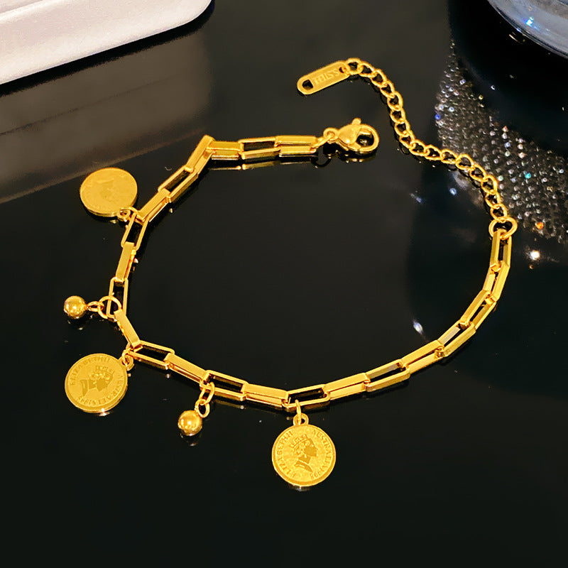 Vintage Sweet Star Plated Titanium Steel Bracelet