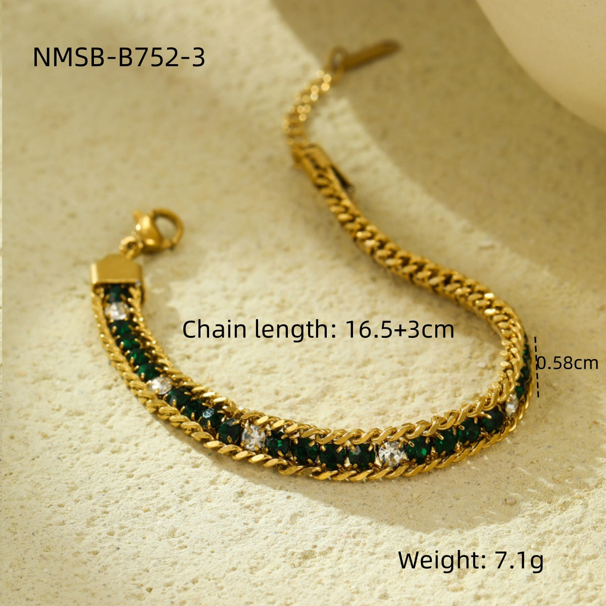 Minimalist Titanium Steel Bracelet for Women with Colorful Zircon Inlay and Plated Finish