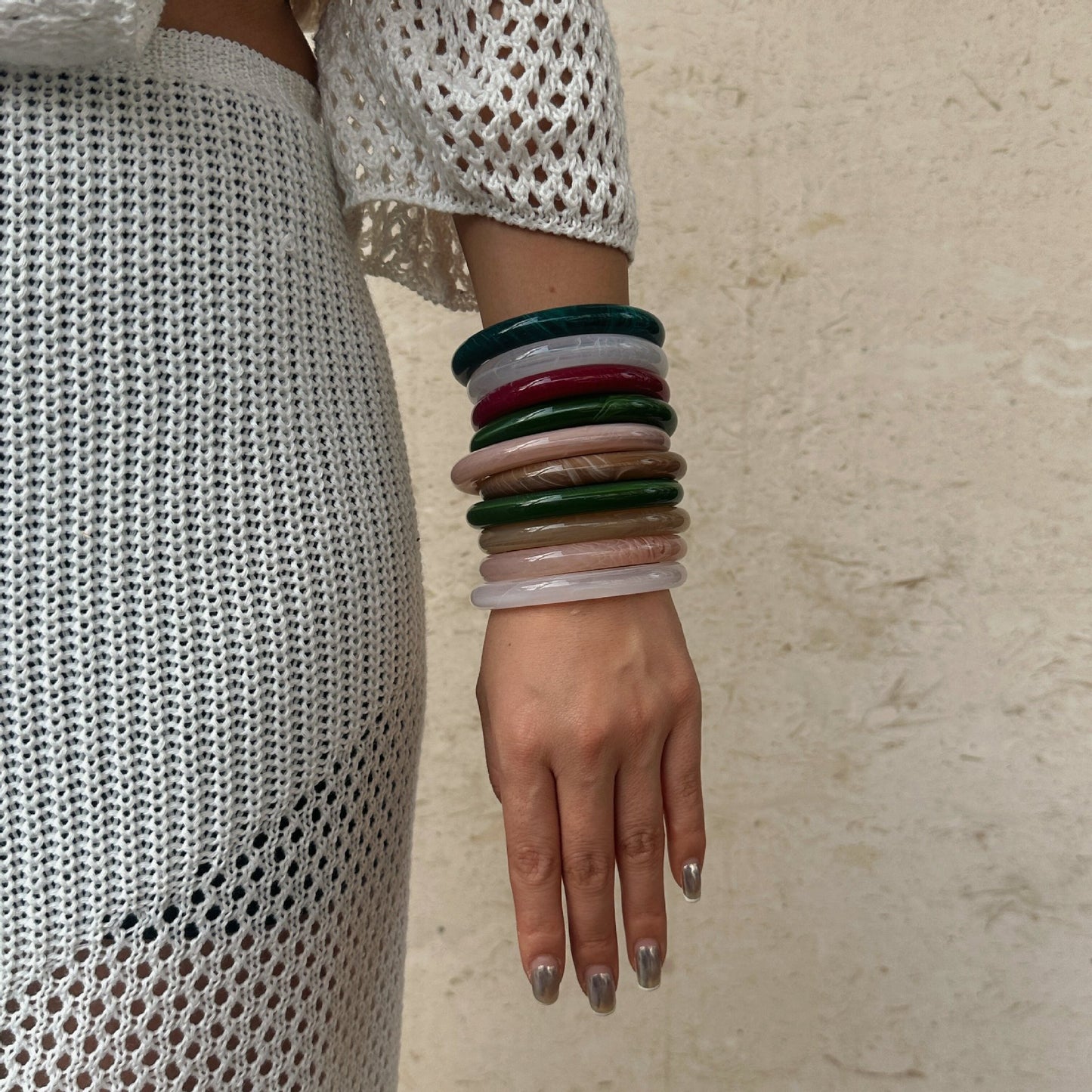 Bracciale da donna in resina geometrico vintage