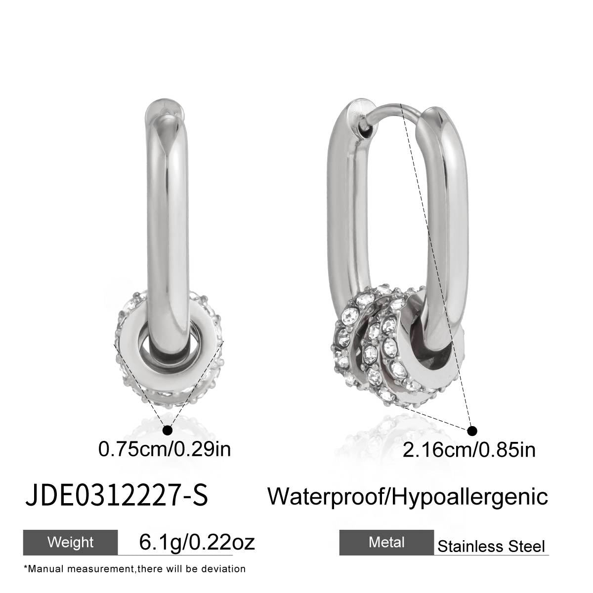 Minimalist Stainless Steel Round Oval Hoop Earrings Plated Finish for Women