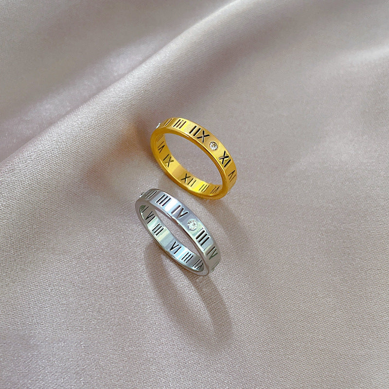 Anillo Minimalista Pulido de Acero Titanio con Forma de Corona para Hombres y Mujeres, Anillo Moderno Unisex para el Dedo Índice