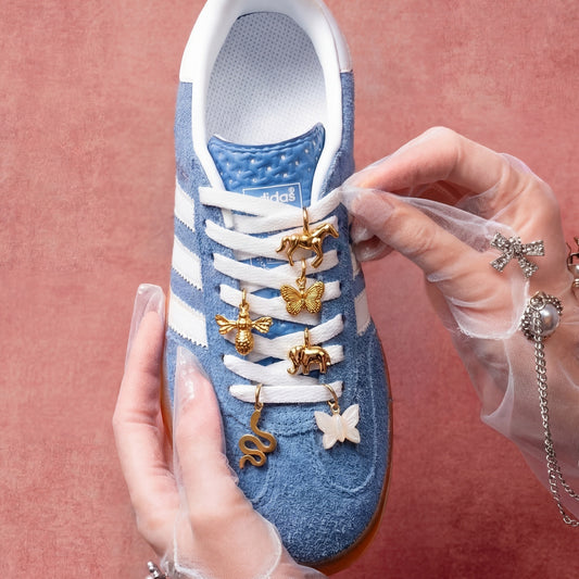 Vintage 18K Gold Plated Stainless Steel Animal Charm Bar for Shoes DIY Accessories